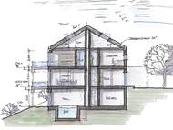 Neubau Einfamilienwohnhaus –  Gau-Algesheim  Systemschnitt Vorentwurf